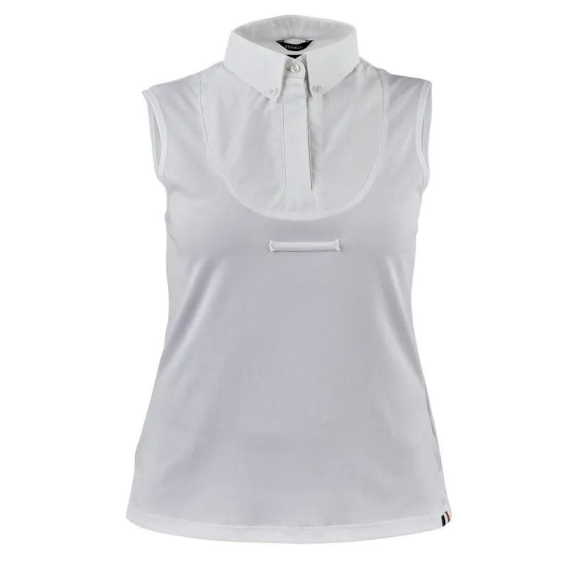 Aubrion Ladies Sleeveless Tie Shirt - White