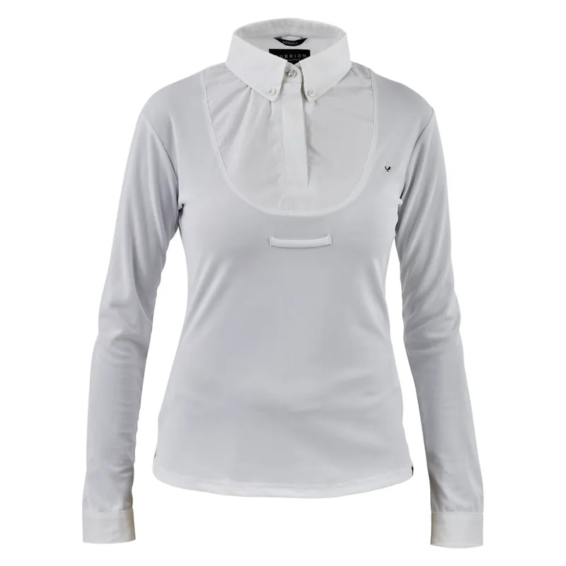 Aubrion Ladies Long Sleeve Tie Shirt - White