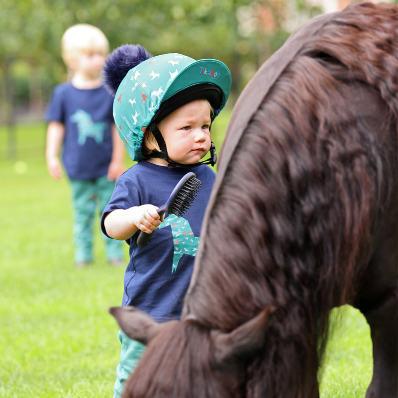 Shires Tikaboo Children's Hat Cover - Green Horse-4