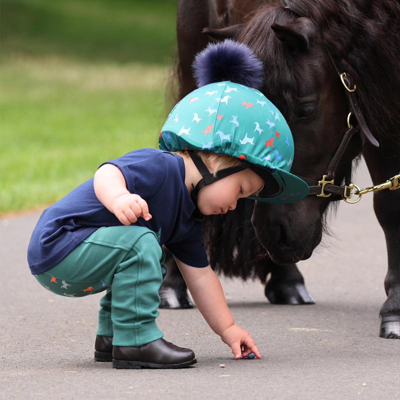 Shires Tikaboo Children's Hat Cover - Green Horse-3