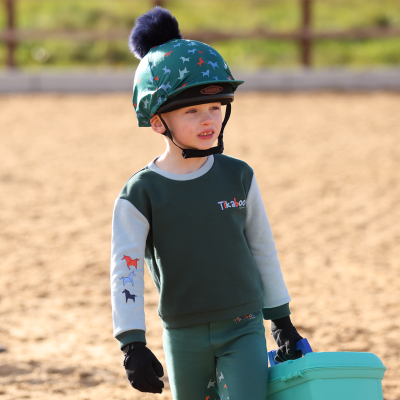 Shires Tikaboo Children's Hat Cover - Green Horse-2