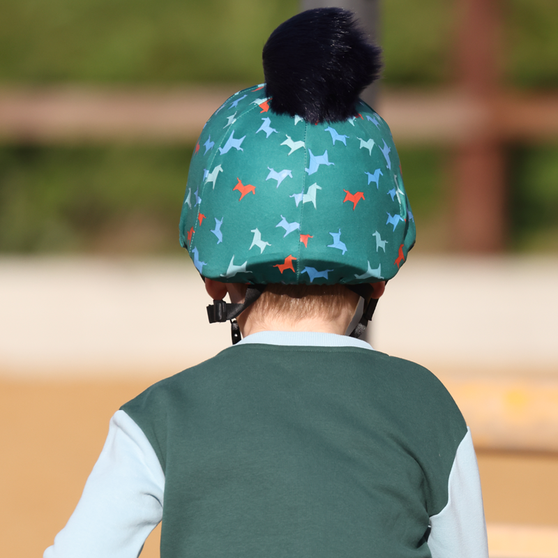 Shires Tikaboo Children's Hat Cover - Green Horse-1