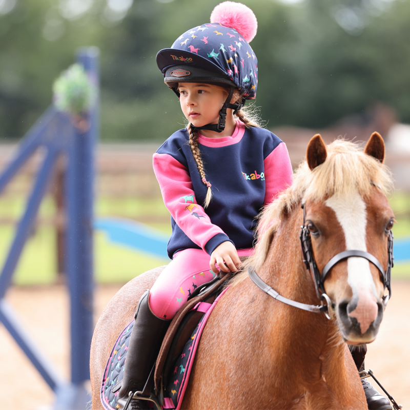 Shires Tikaboo Children's Hat Cover - Pink Horse-5