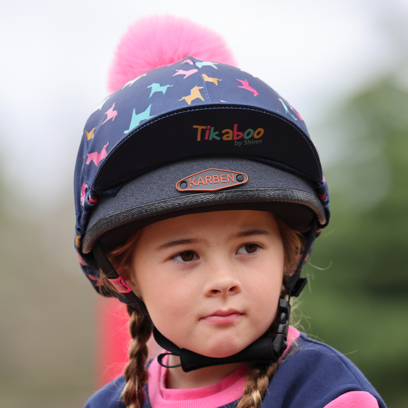 Shires Tikaboo Children's Hat Cover - Pink Horse-1