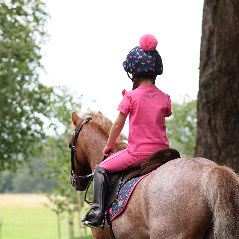 Shires Tikaboo Children's Hat Cover - Pink Horse-3