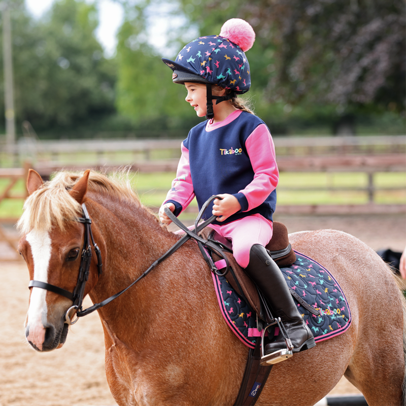 Shires Tikaboo Children's Hat Cover - Pink Horse-2
