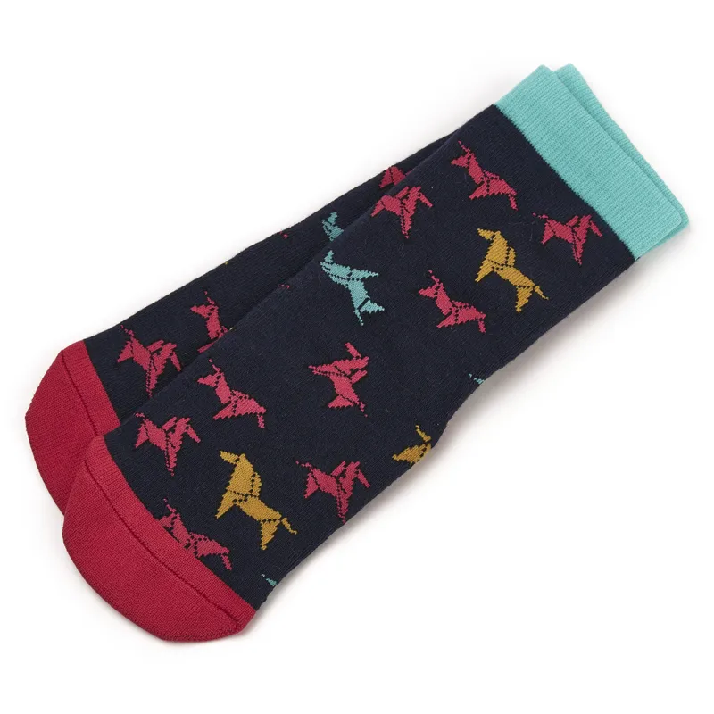 Shires Tikaboo Children's Ankle Socks - Pink Horse