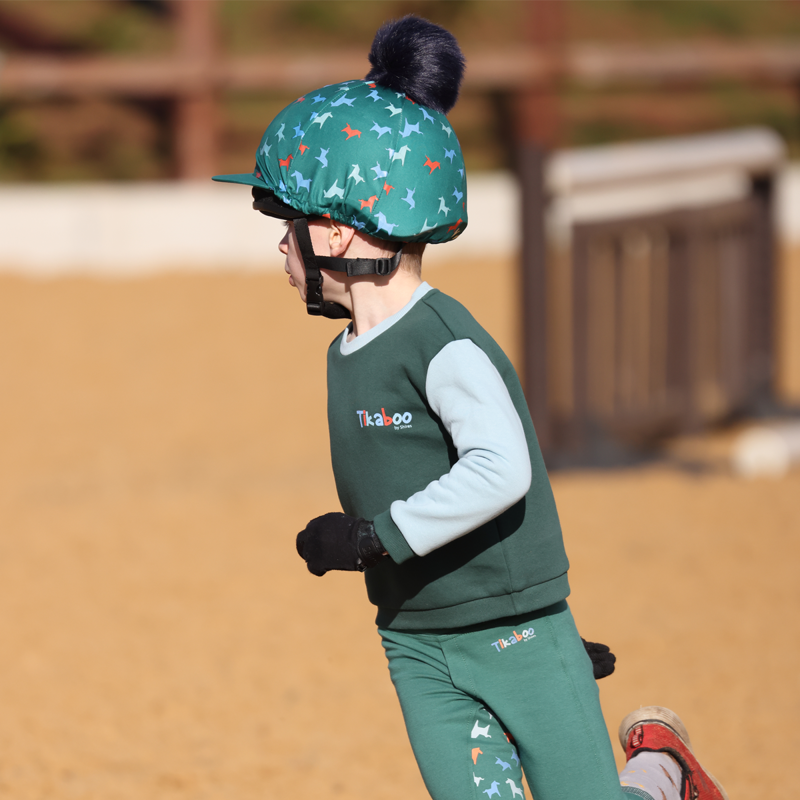 Shires Tikaboo Children's Sweatshirt - Green Horse-5