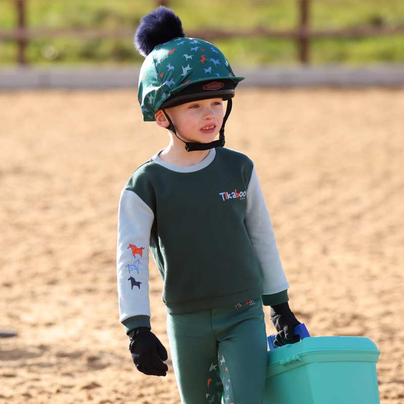 Shires Tikaboo Children's Sweatshirt - Green Horse-4