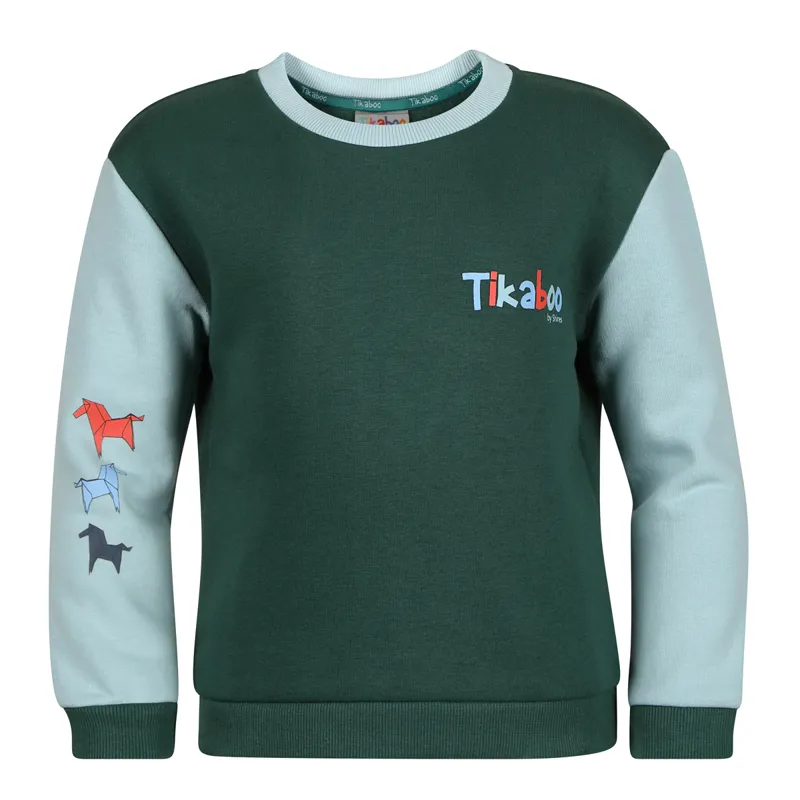 Shires Tikaboo Children's Sweatshirt - Green Horse