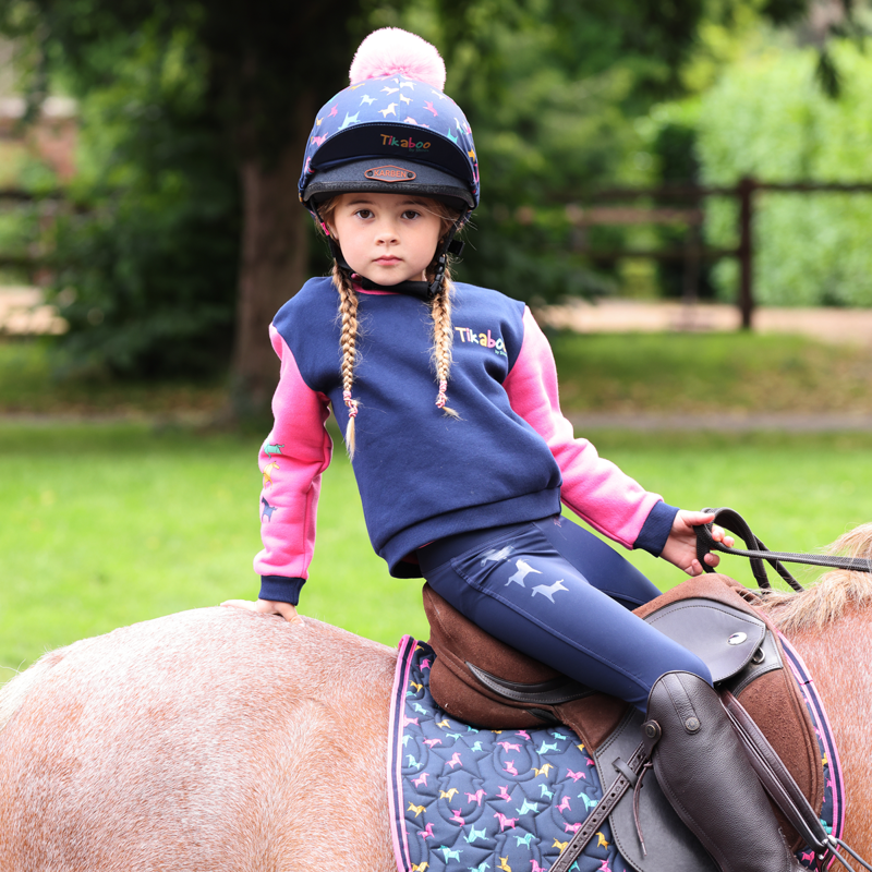 Shires Tikaboo Children's Riding Tights - Navy-4