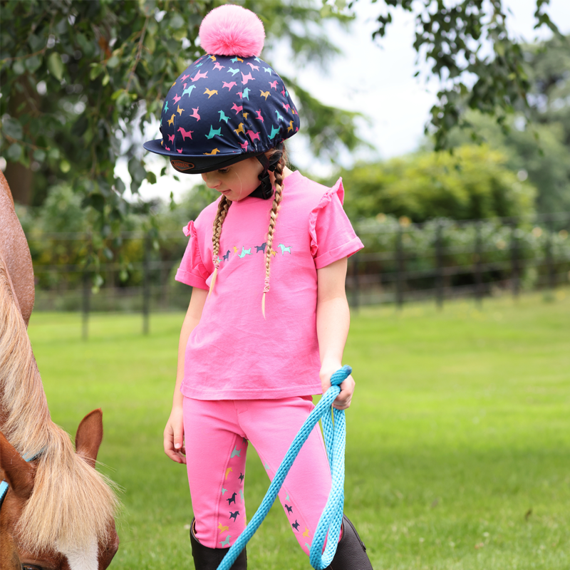 Shires Tikaboo Children's Jodhpurs - Pink Horse-4