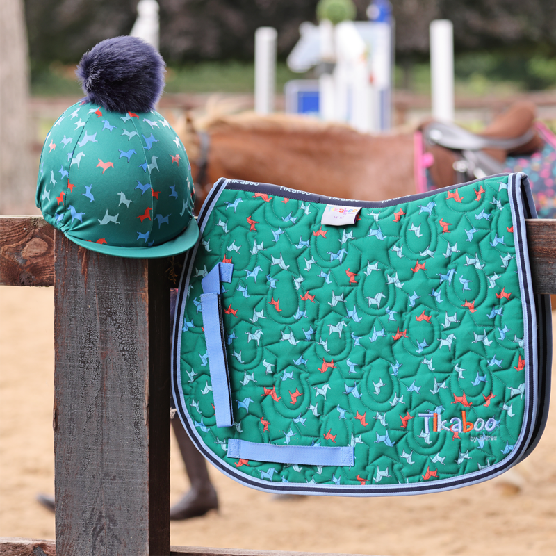 Shires Tikaboo Saddlepad - Green Horse-5