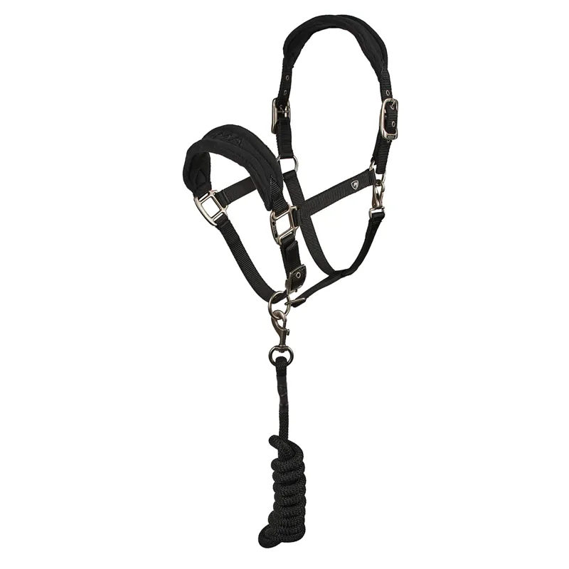 Shires ARMA Comfy Fleece Headcollar and Leadrope - Black