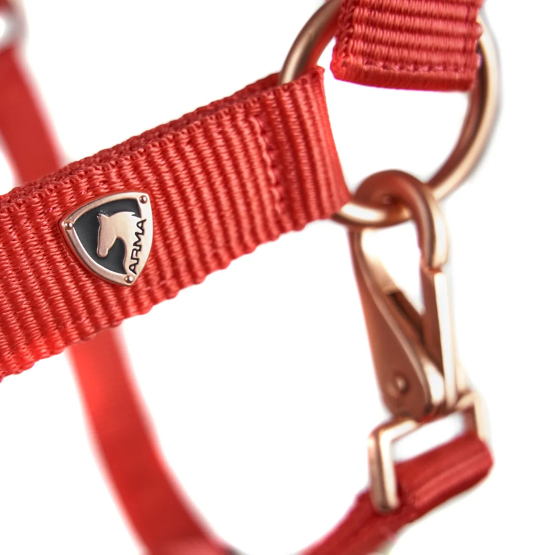 Shires ARMA Comfy Fleece Headcollar and Leadrope - Coral-1