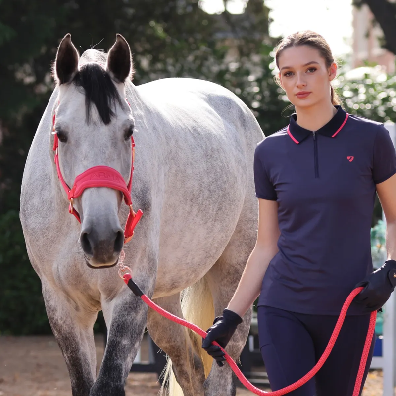 Shires ARMA Comfy Fleece Headcollar and Leadrope - Coral-3