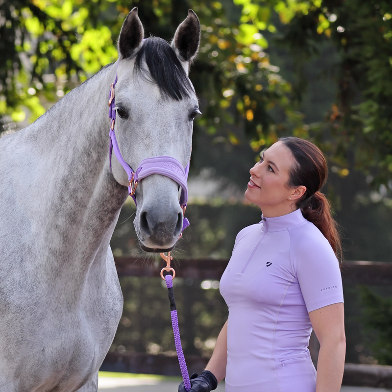 Shires ARMA Comfy Fleece Headcollar and Leadrope - Lavender-5