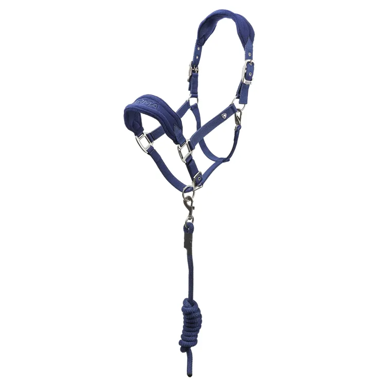 Shires ARMA Comfy Fleece Headcollar and Leadrope - Navy