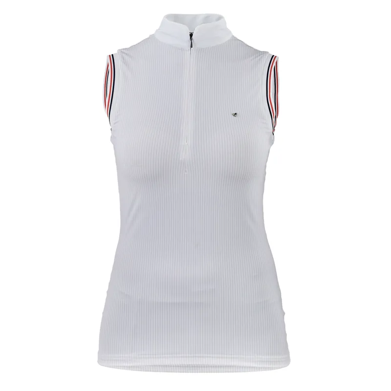 Aubrion Young Rider Arcaster Sleeveless Show Shirt - Pink Pinstripe