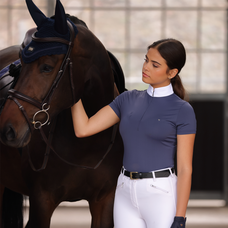 Aubrion Ladies Walston Show Shirt - Navy-3