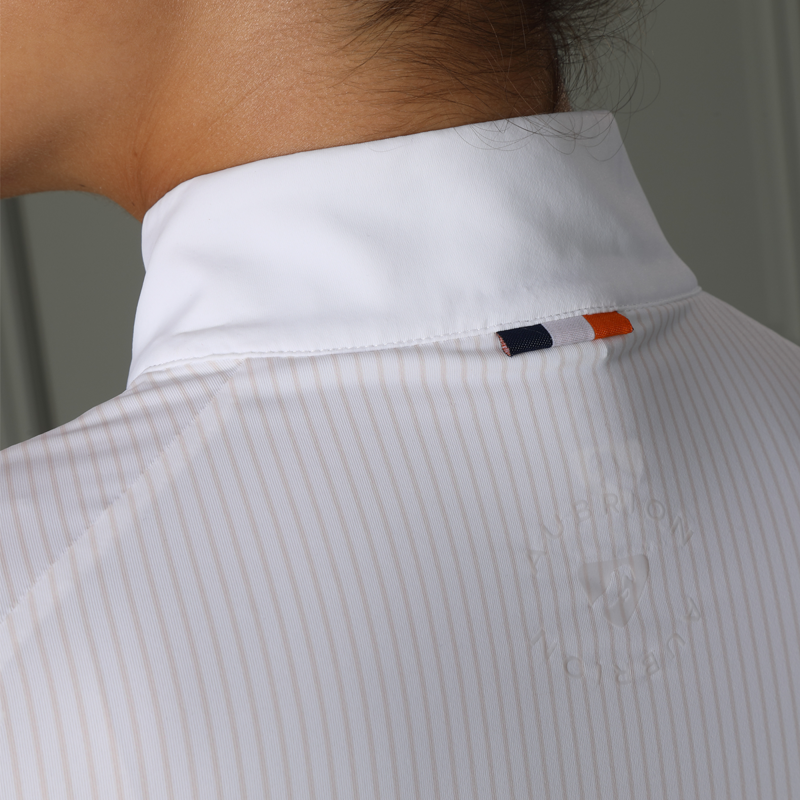 Aubrion Young Rider Arcaster Show Shirt - Pink Pinstripe-1