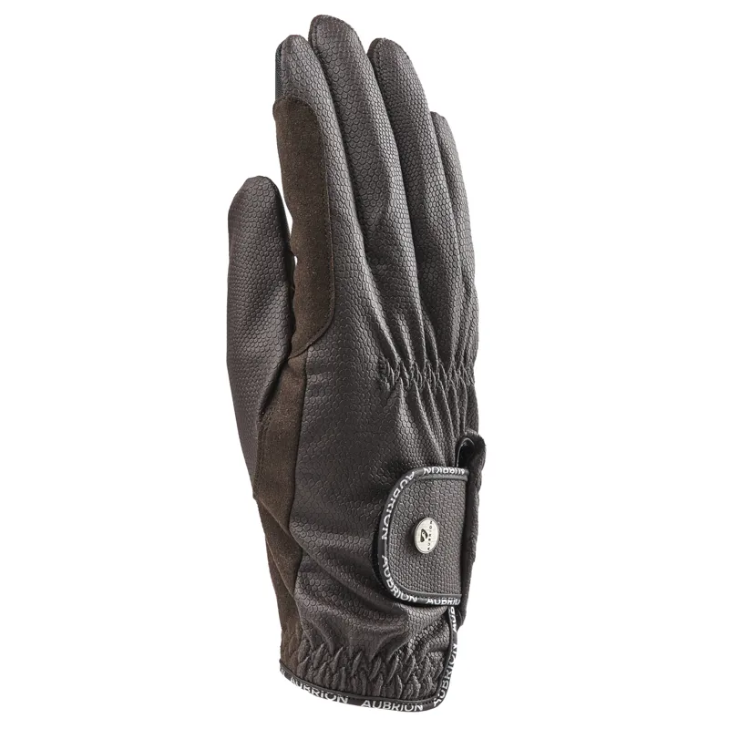 Aubrion Stadium Children's FlexFit Riding Gloves - Brown