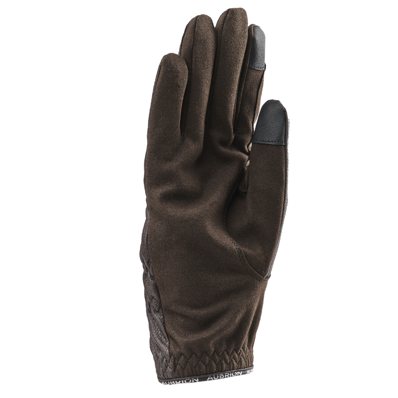 Aubrion Stadium Children's FlexFit Riding Gloves - Brown-1