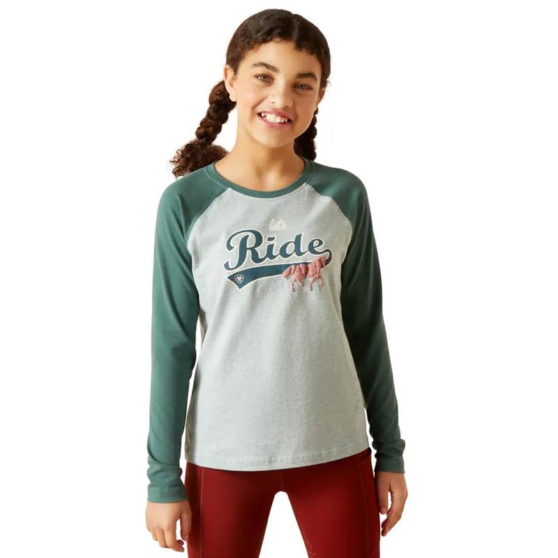 Ariat Youth Let's Ride T-Shirt - Arctic/Silver Pine