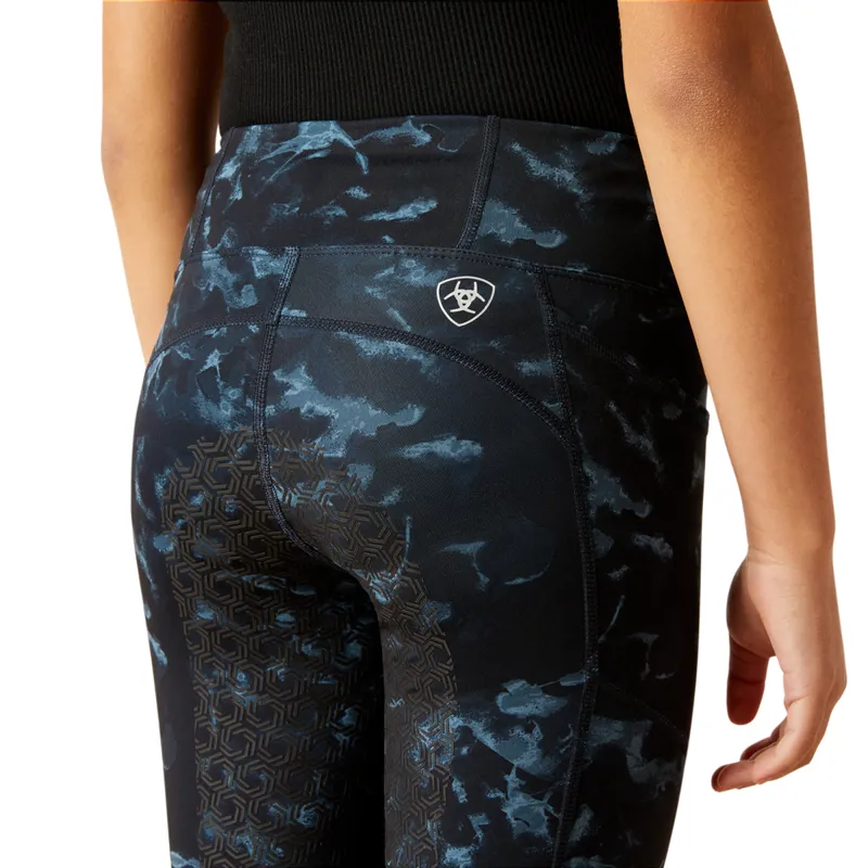 Ariat Youth Eos Print Full Seat Tights - Stormy Skies-3