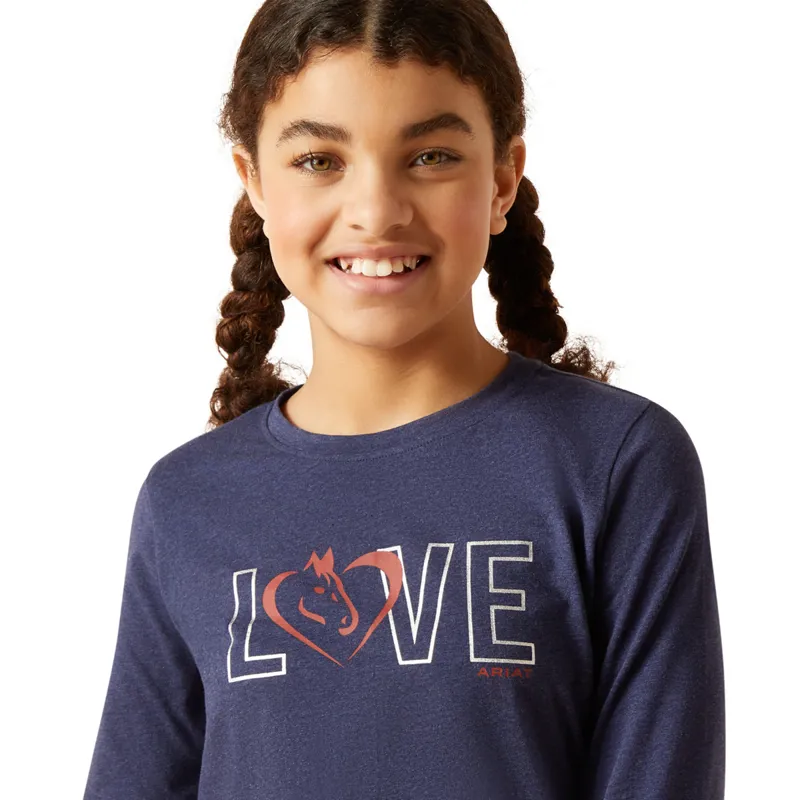 Ariat Youth LOVE T-Shirt - Navy Heather-2