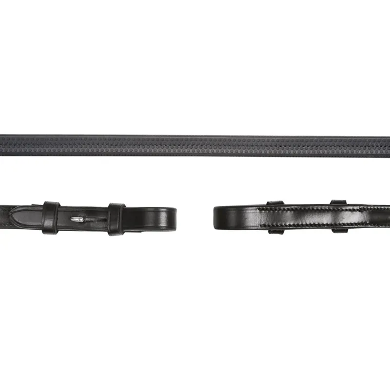 Schockemohle Rubber Reins - Dark Brown/Silver