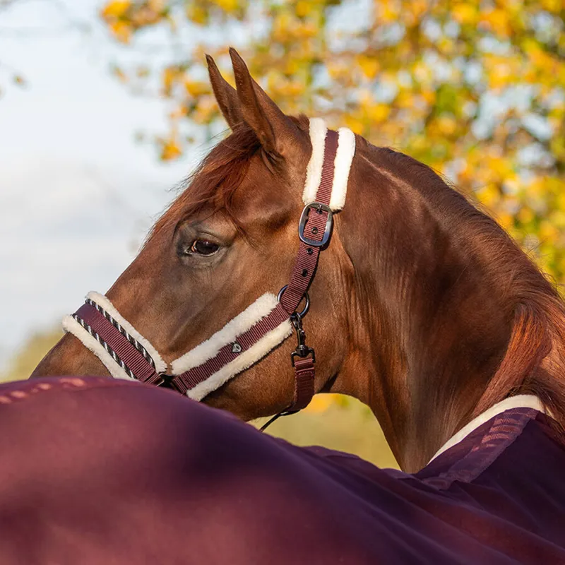 QHP Diamond With Fake Wool Halter - Full - Port Royale