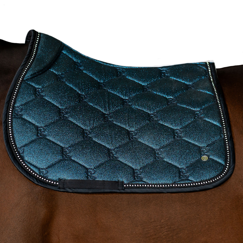 PS Of Sweden Stardust Jump Saddlepad - Sparkly Teal - Full-1