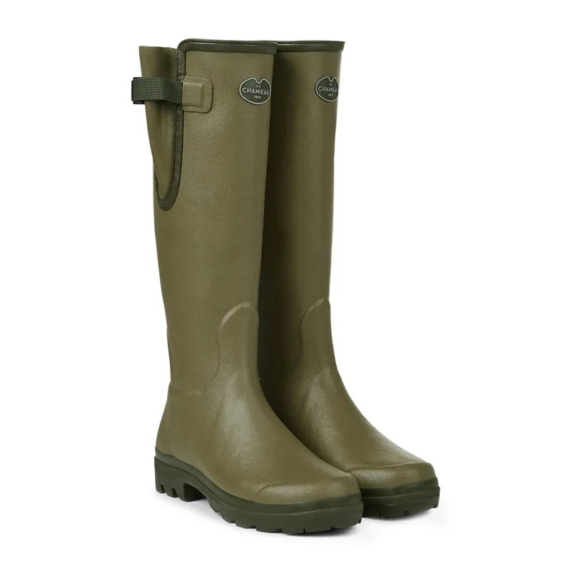 Le Chameau Women's Vierzon Jersey Lined Wellington Boots - Vert Vierzon 