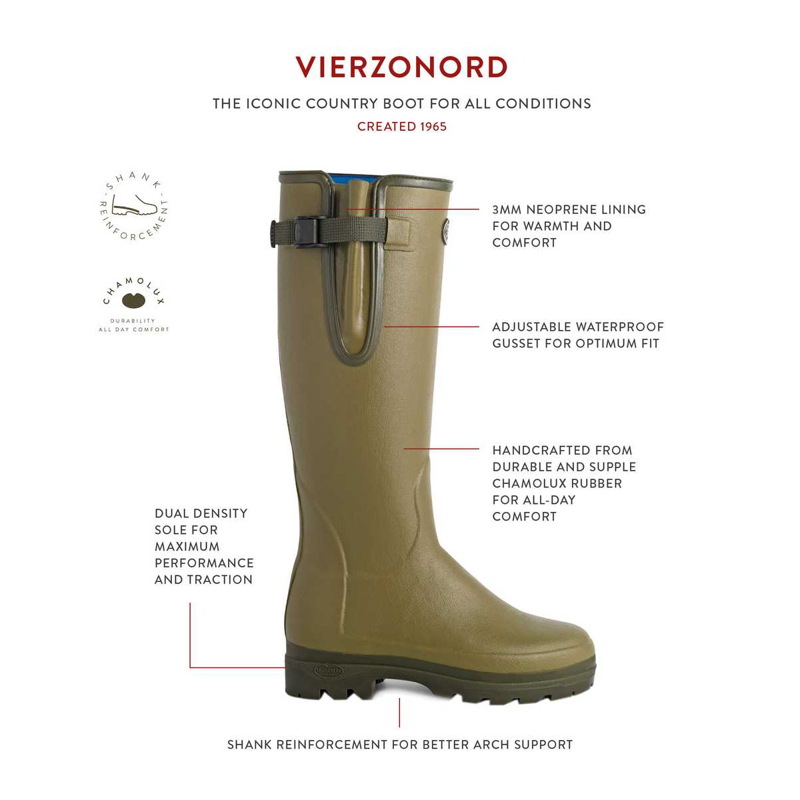 Le Chameau Women's Vierzonord Neoprene Lined Wellies - Vert Vierzon-3