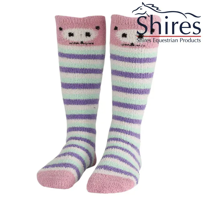 Shires Adult Fluffy Socks - Pig