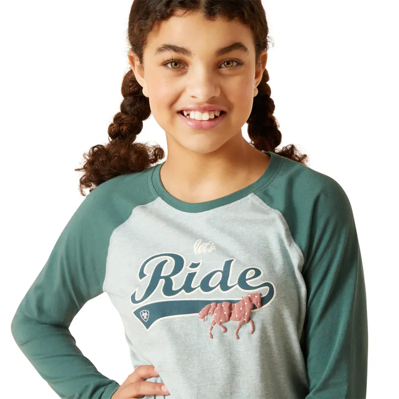 Ariat Youth Let's Ride T-Shirt - Arctic/Silver Pine-2
