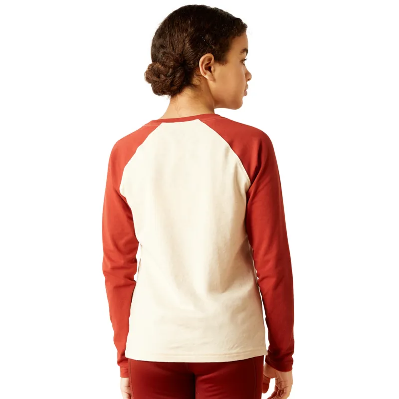 Ariat Youth Dala Horses T-Shirt - Oatmeal Heather-1