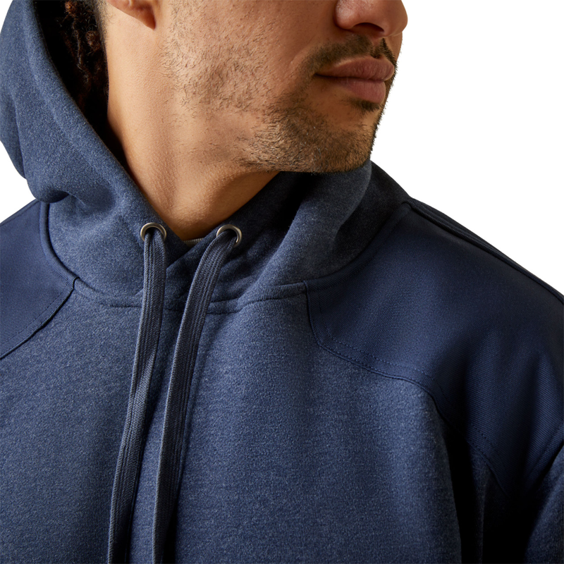 Ariat Men's Rebar Workman DuraCanvas Hoodie - Navy Heather-2