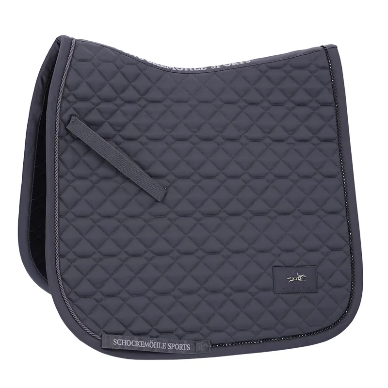 Schockemohle Crystal Brilliance Dressage Saddle Pad - Slate Grey - Full