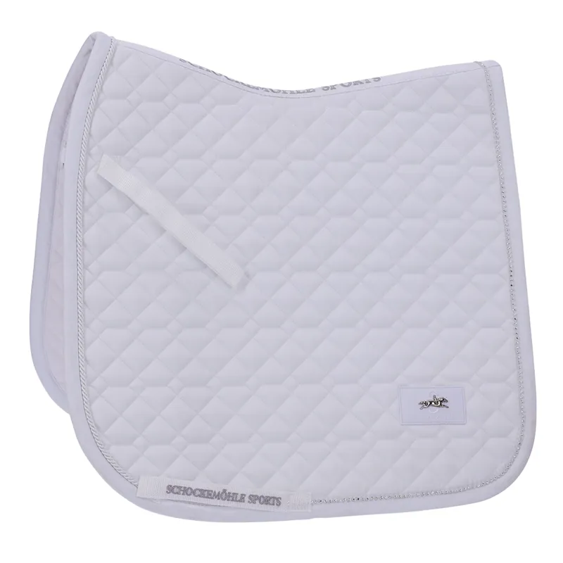 Schockemohle Crystal Brilliance Dressage Saddle Pad - White - Full