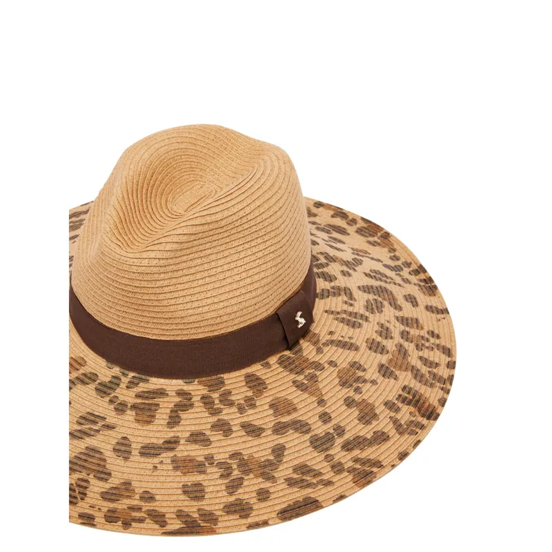 Joules Sia Wide Brim Paper Hat - Leopard 