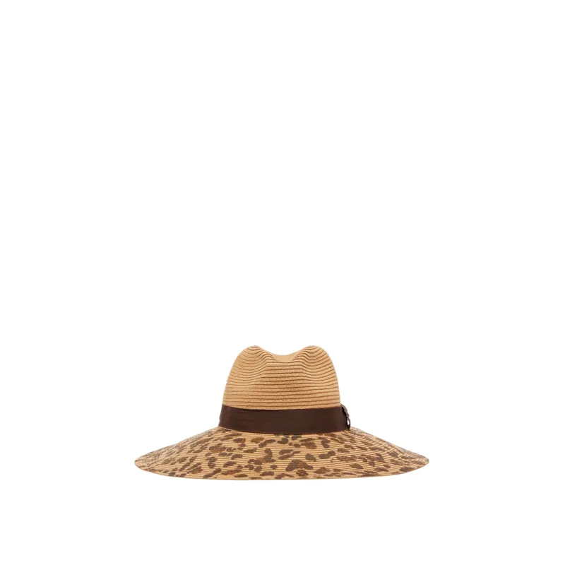 Joules Sia Wide Brim Paper Hat - Leopard -1