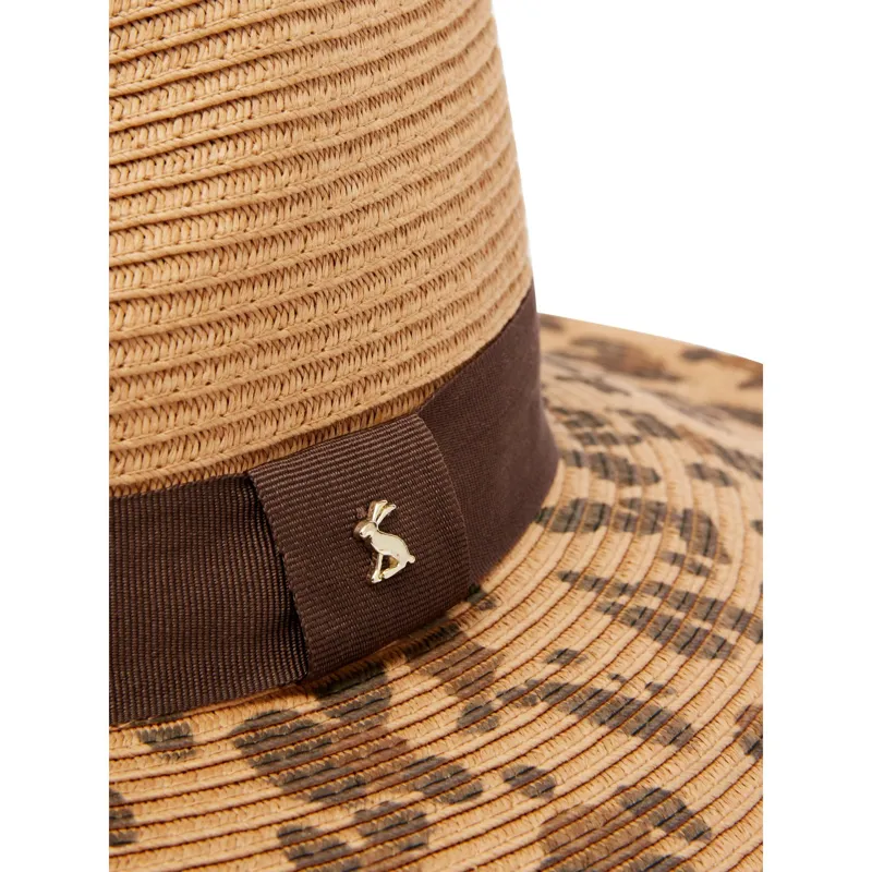 Joules Sia Wide Brim Paper Hat - Leopard -2