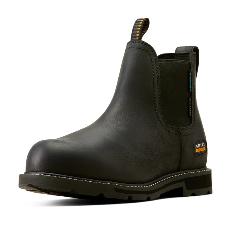 Ariat Men's Groundbreaker Chelsea Waterproof Steel Toe Work Boot - Black