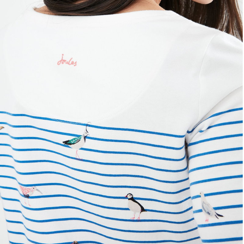 Joules Harbour Print Long Sleeve Jersey Top - Bird Stripe-2
