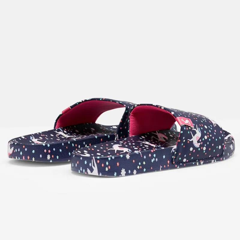 Joules Jnr Poolside Printed Slider -Navy Horse-1