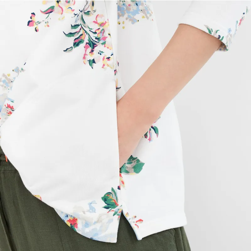 Joules Pip Print Casual Half Zip Sweatshirt - Cream Floral-1