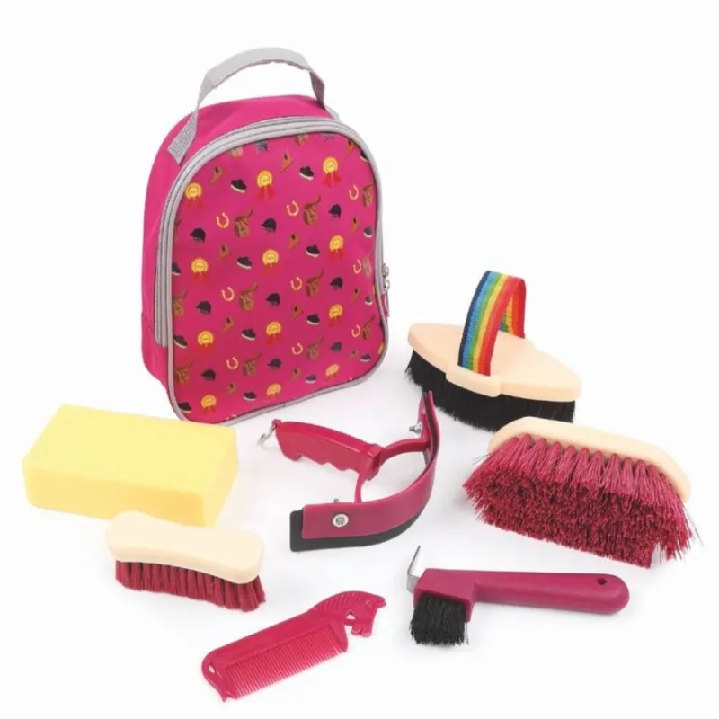 Shires Tikaboo Childrens Grooming Kit Bag - Raspberry