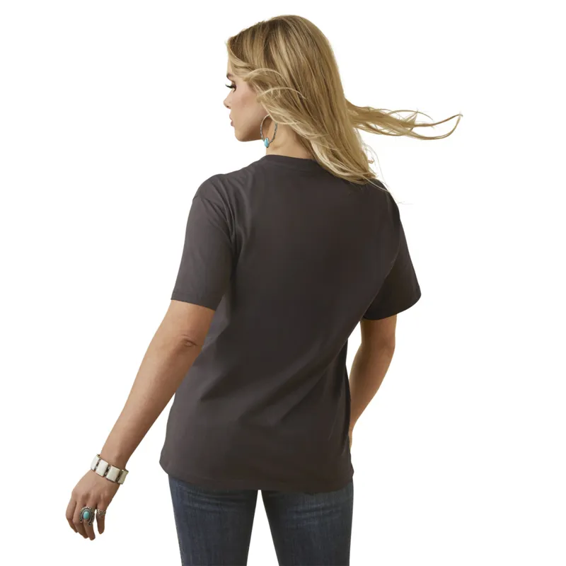 Ariat Women's Patina Steer Tee - Washed Black-1